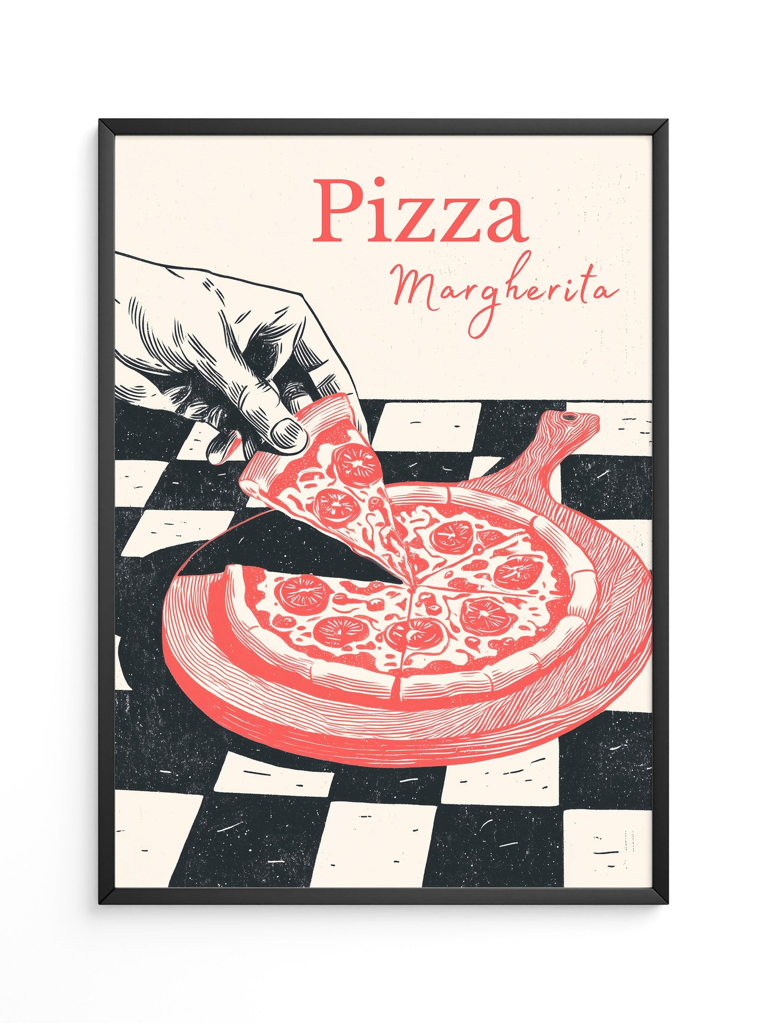 Pizza Margherita Retro Art