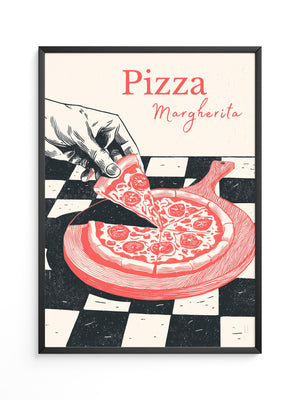 Pizza Margherita Retro Art