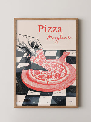 Pizza Margherita Retro Art