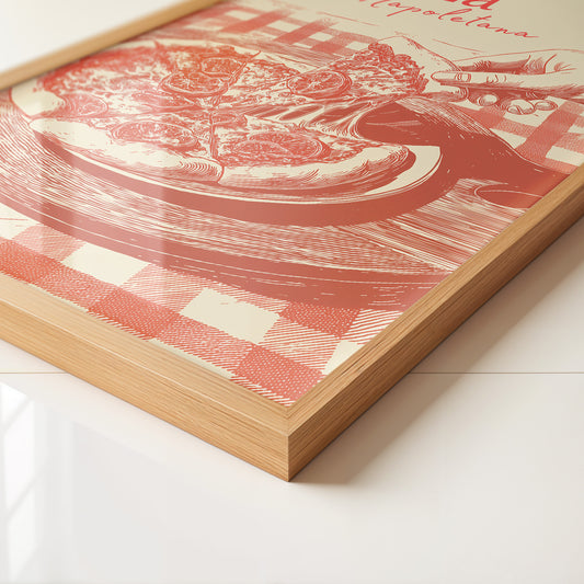 Pizza Illustration Retro-Stil