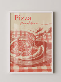 Pizza Illustration Retro-Stil