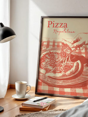 Pizza Illustration Retro-Stil
