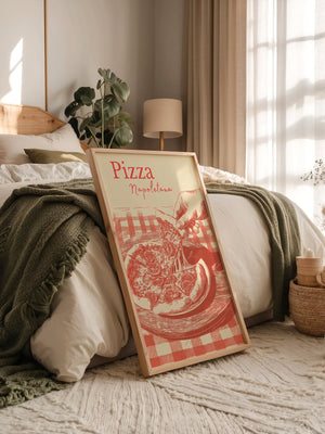Pizza Illustration Retro-Stil