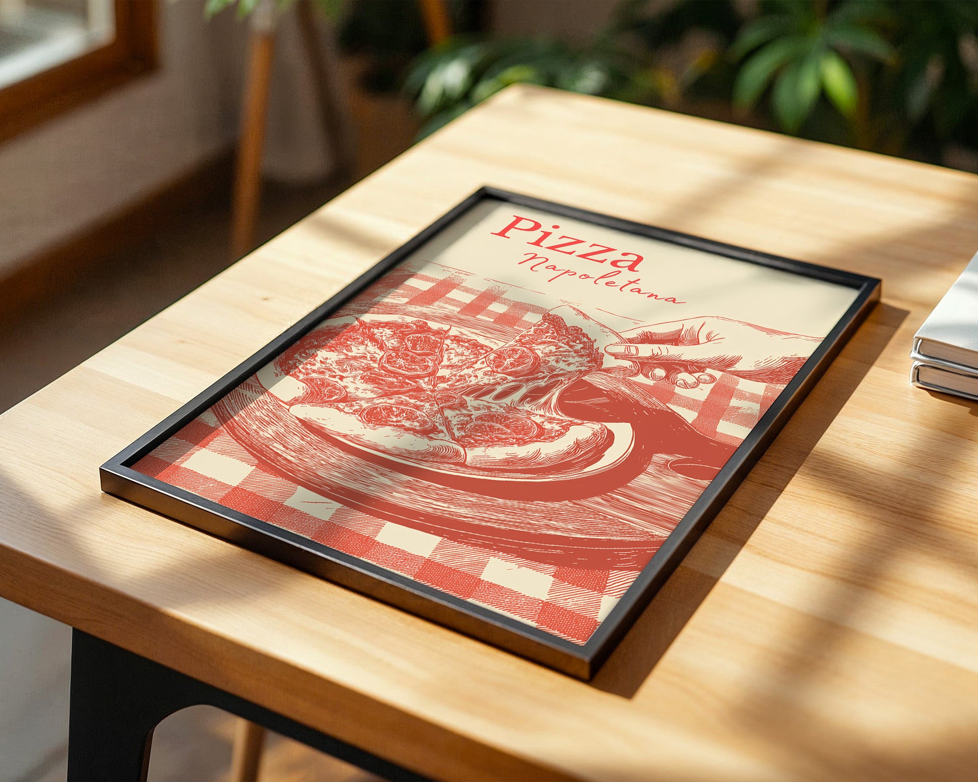 Pizza Illustration Retro-Stil