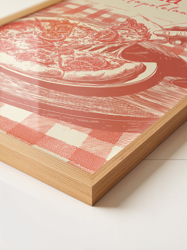 Pizza Illustration Retro-Stil