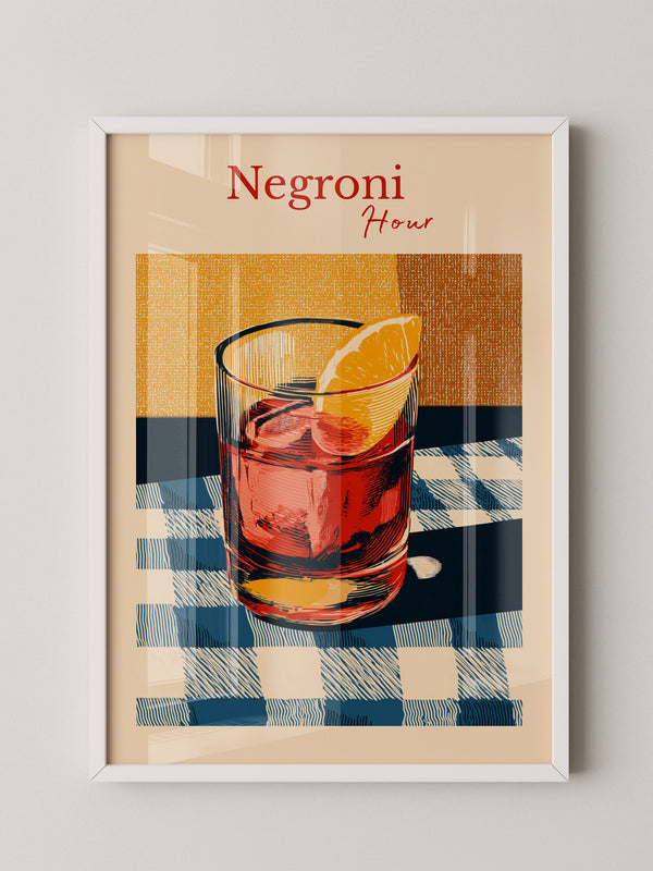 Negroni Glas Retro-Muster