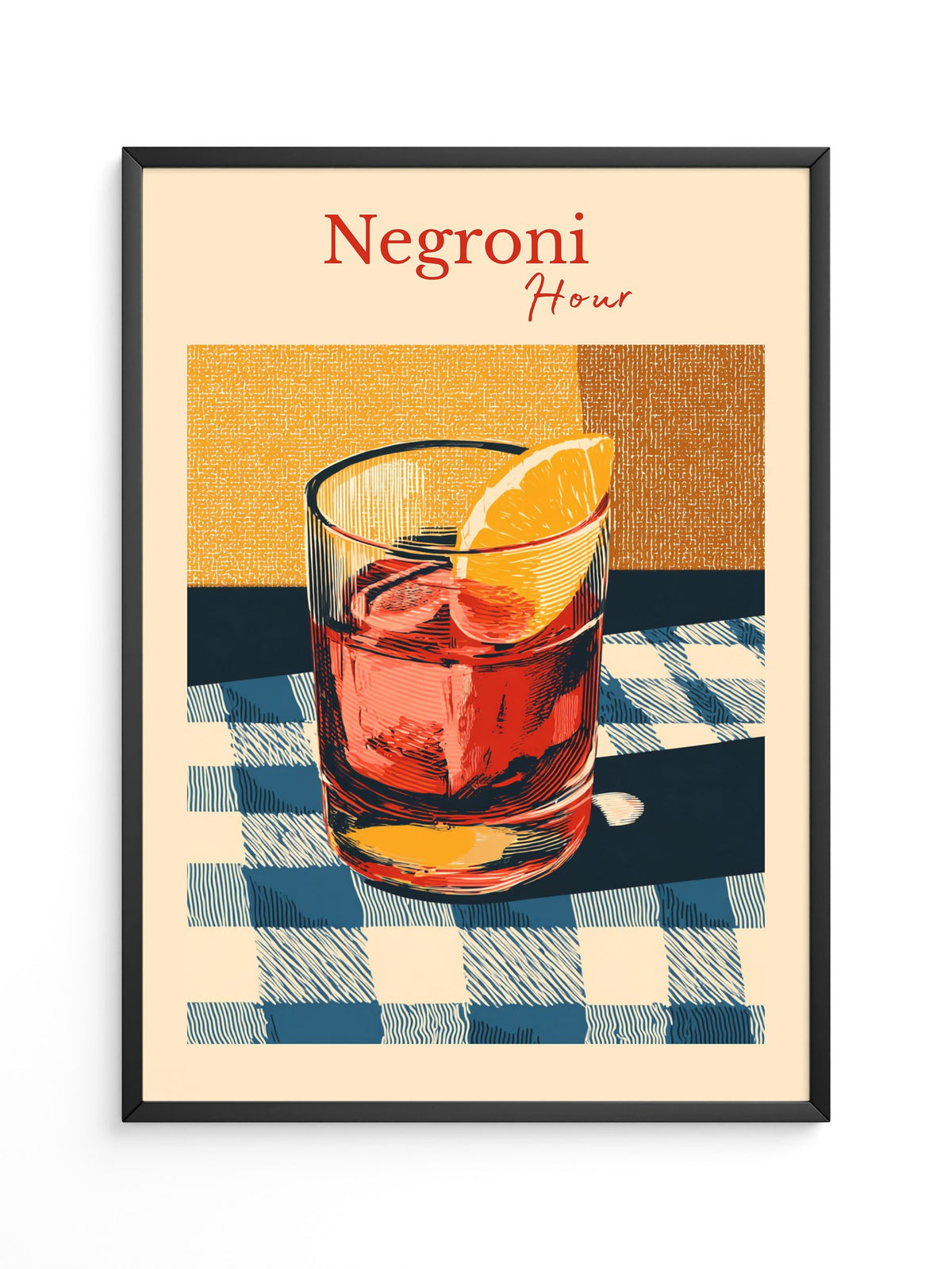 Negroni Glas Retro-Muster