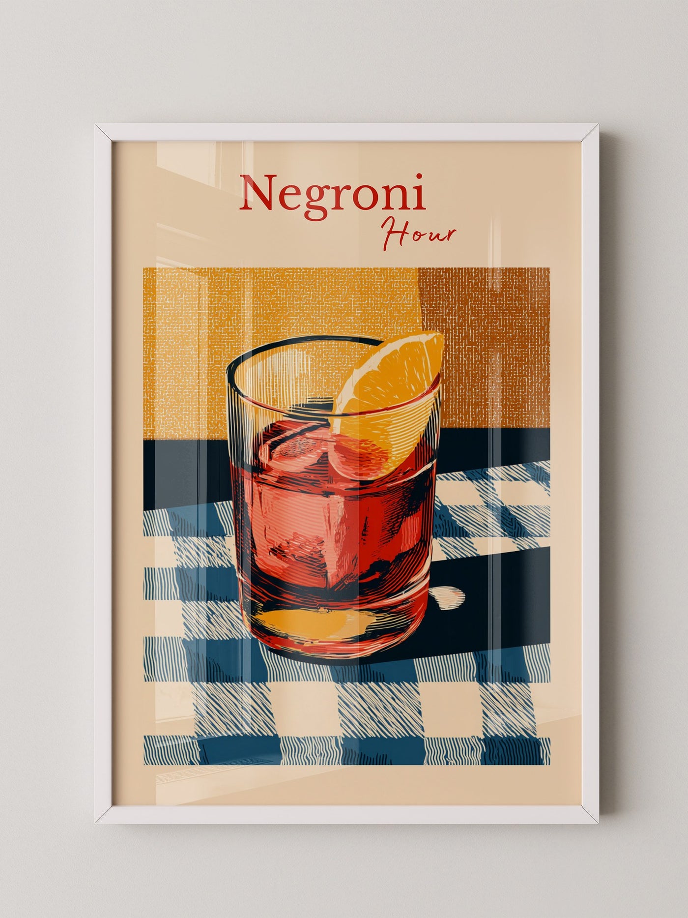Negroni Glas Retro-Muster