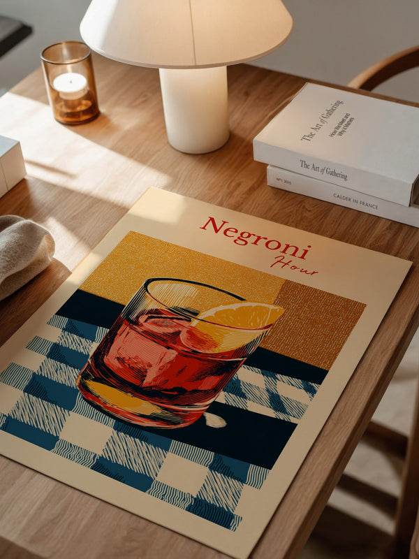 Negroni Glas Retro-Muster