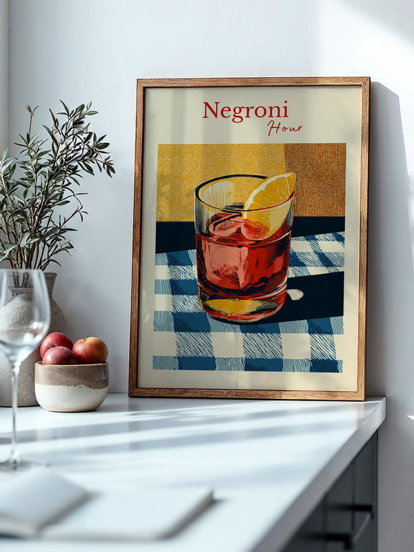 Negroni Glas Retro-Muster