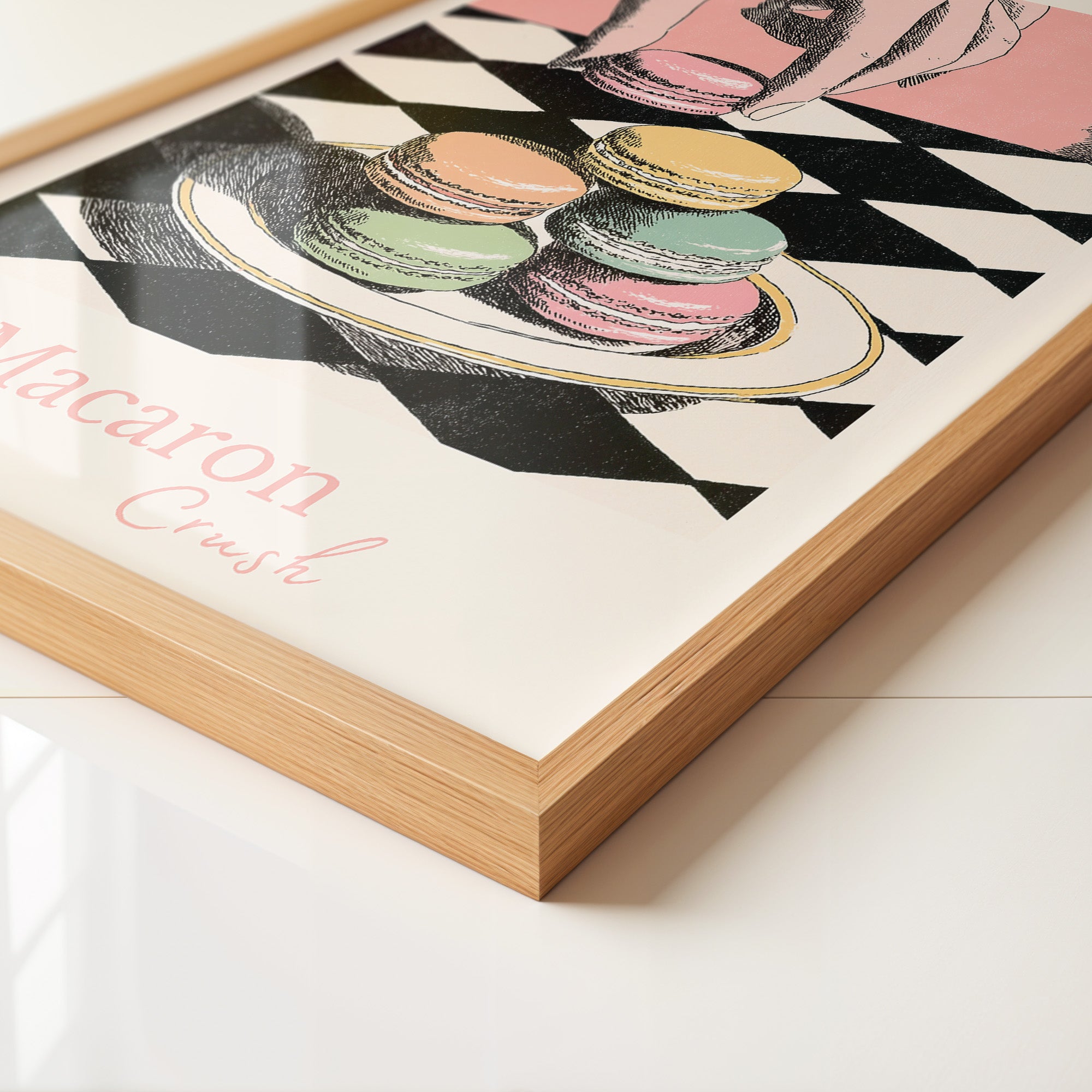 Pastell Macarons Schachbrett Stil