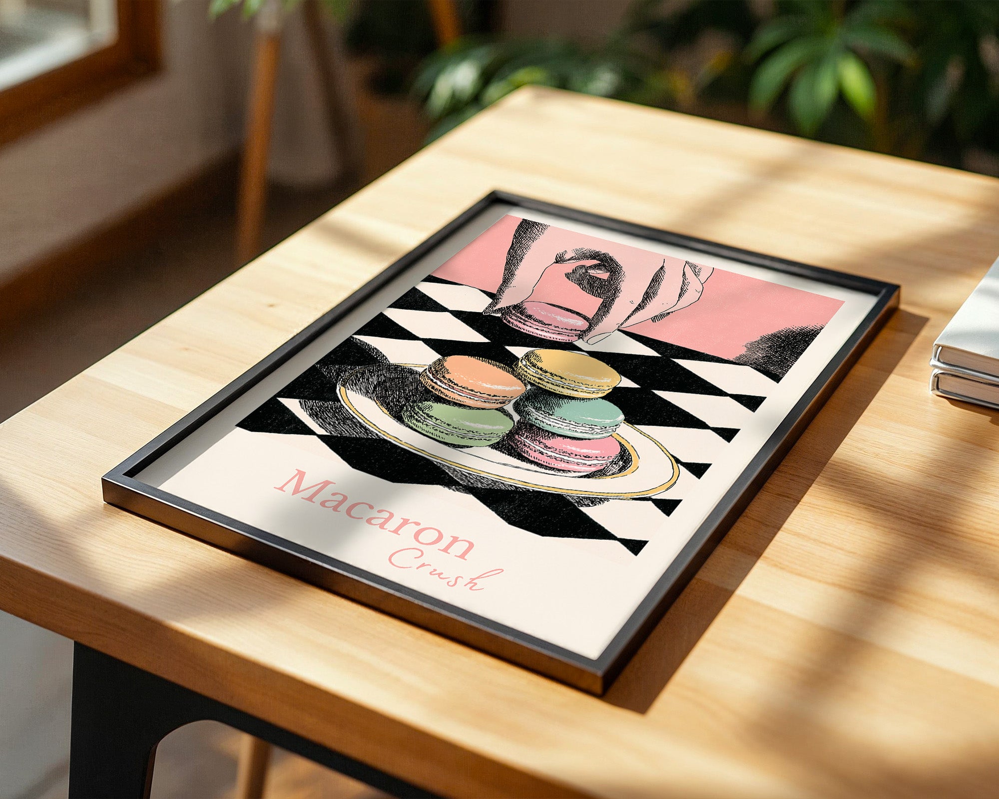 Pastell Macarons Schachbrett Stil