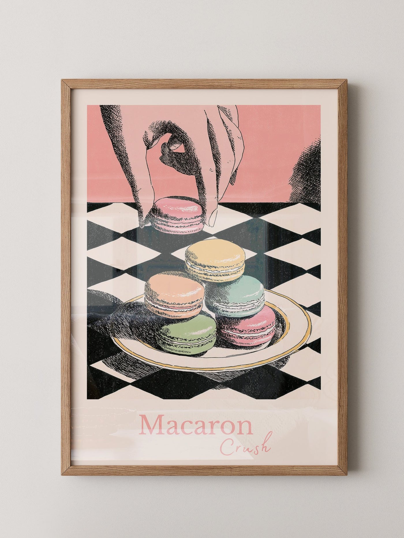 Pastell Macarons Schachbrett Stil