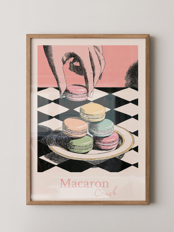 Pastell Macarons Schachbrett Stil