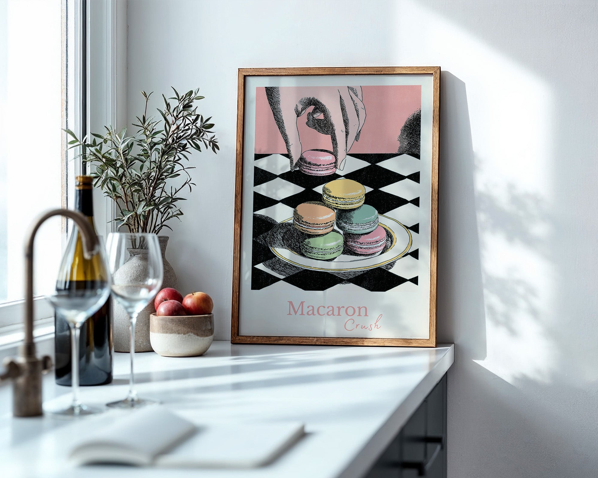 Pastell Macarons Schachbrett Stil