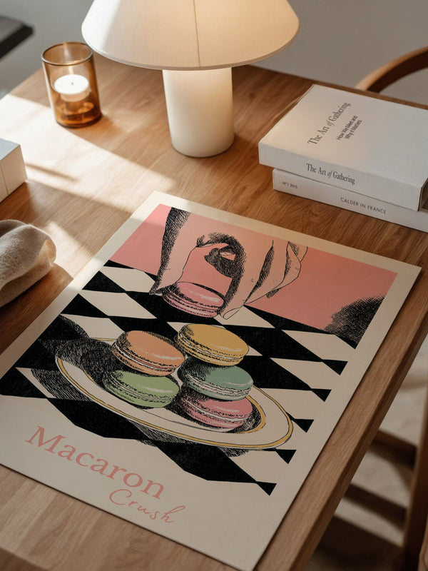 Pastell Macarons Schachbrett Stil