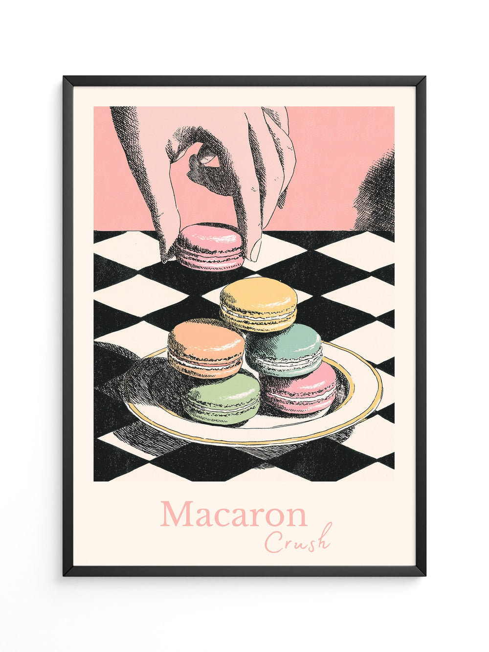 Pastell Macarons Schachbrett Stil