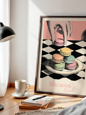 Pastell Macarons Schachbrett Stil