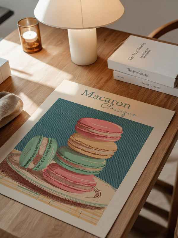 Bunte Macarons im Vintage-Stil