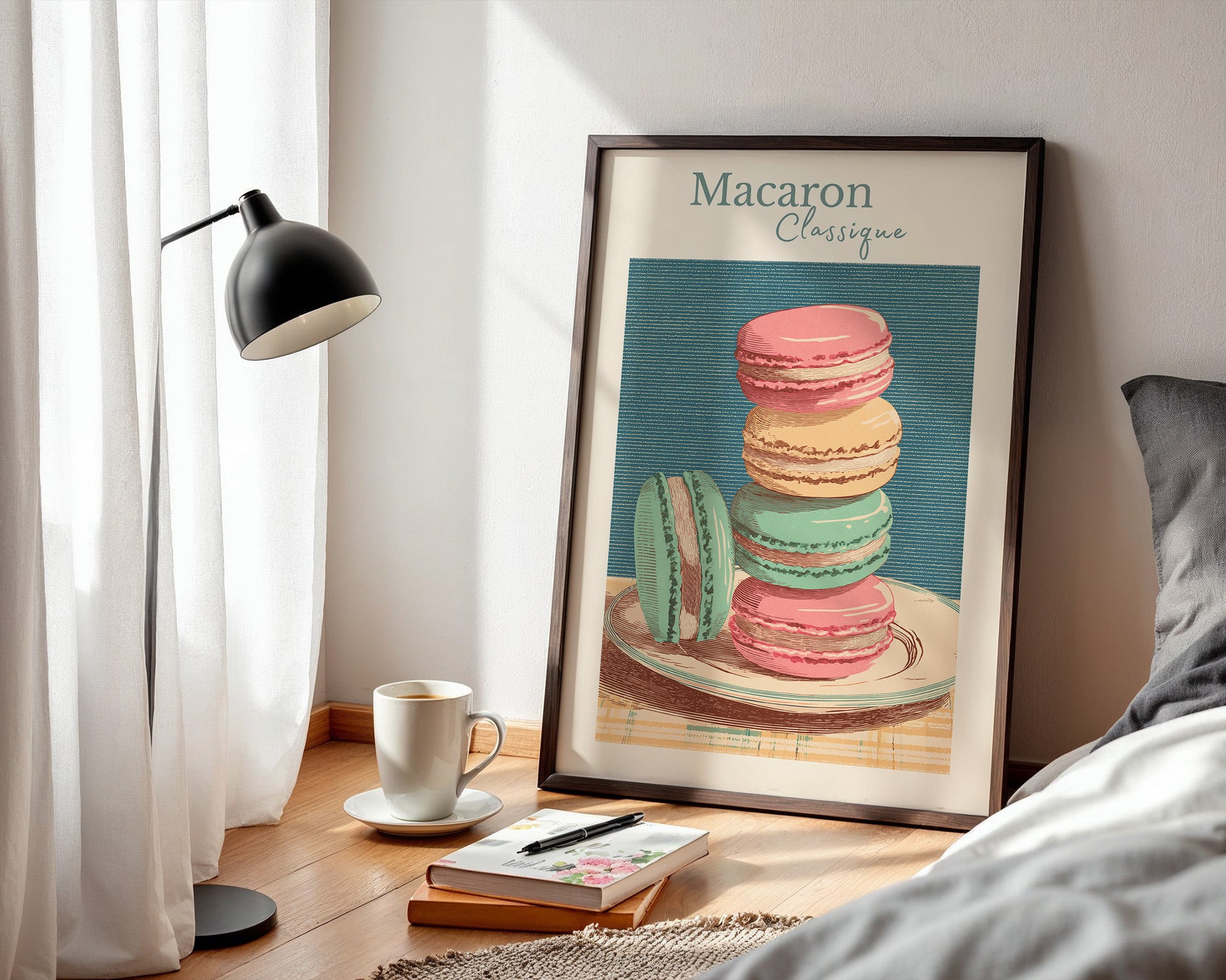 Bunte Macarons im Vintage-Stil