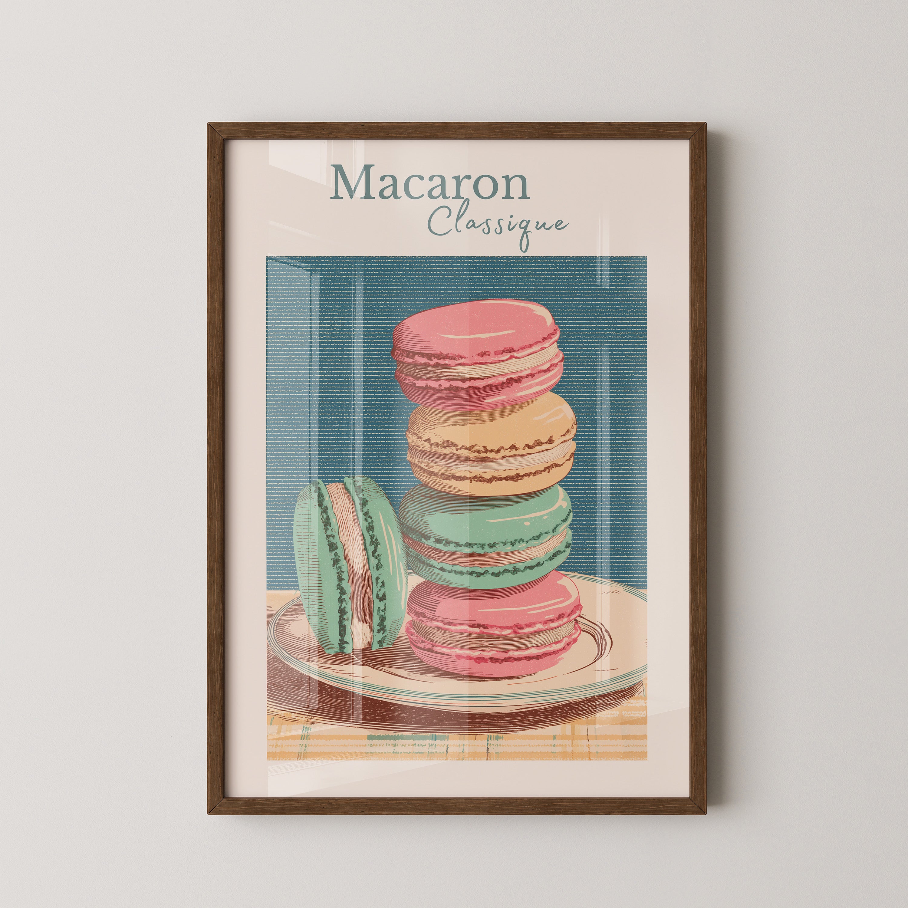 Bunte Macarons im Vintage-Stil