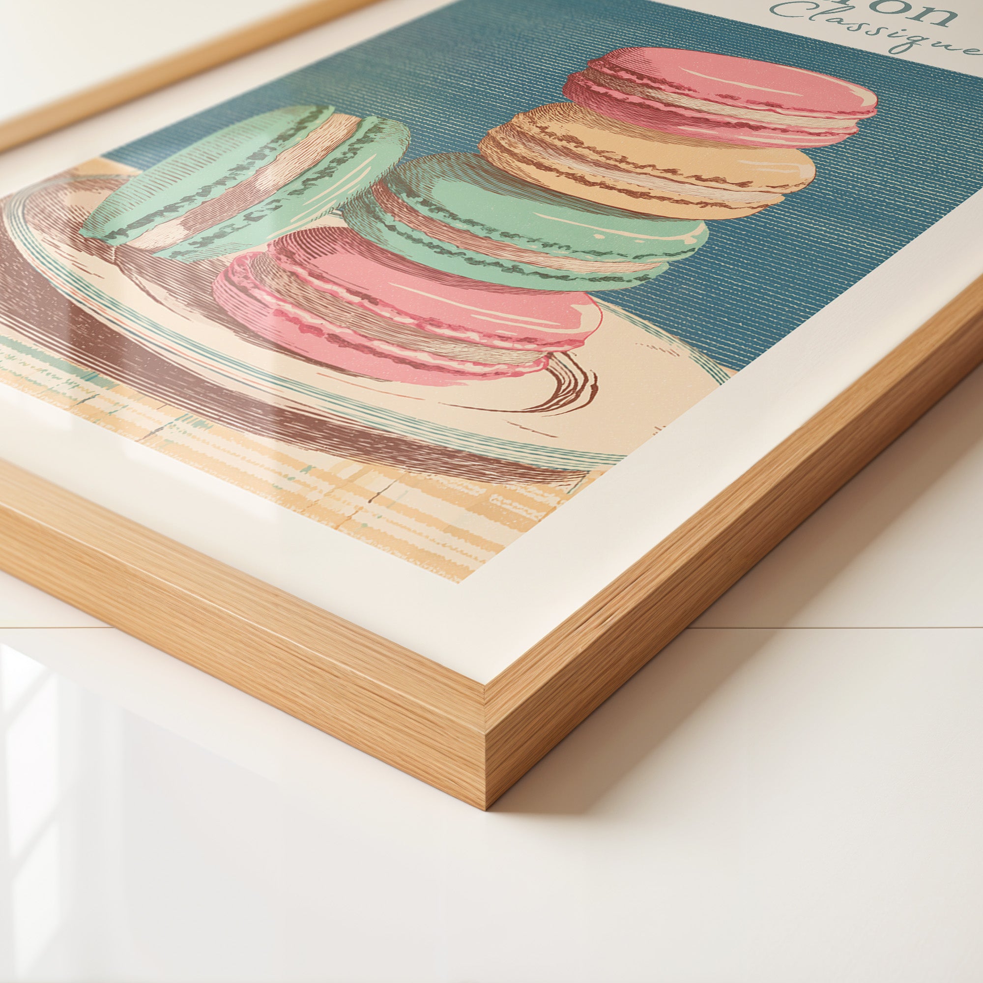 Bunte Macarons im Vintage-Stil