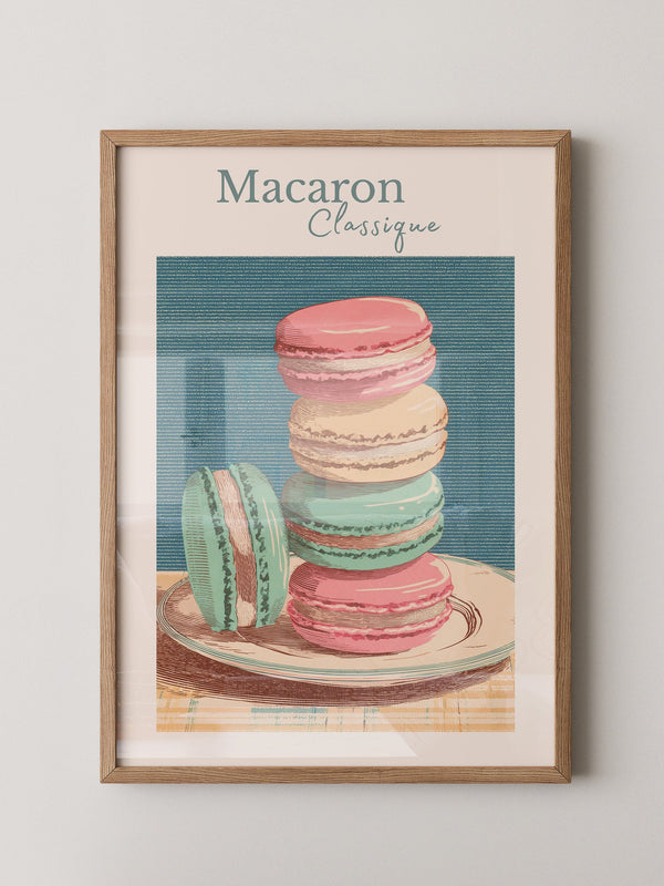 Bunte Macarons im Vintage-Stil
