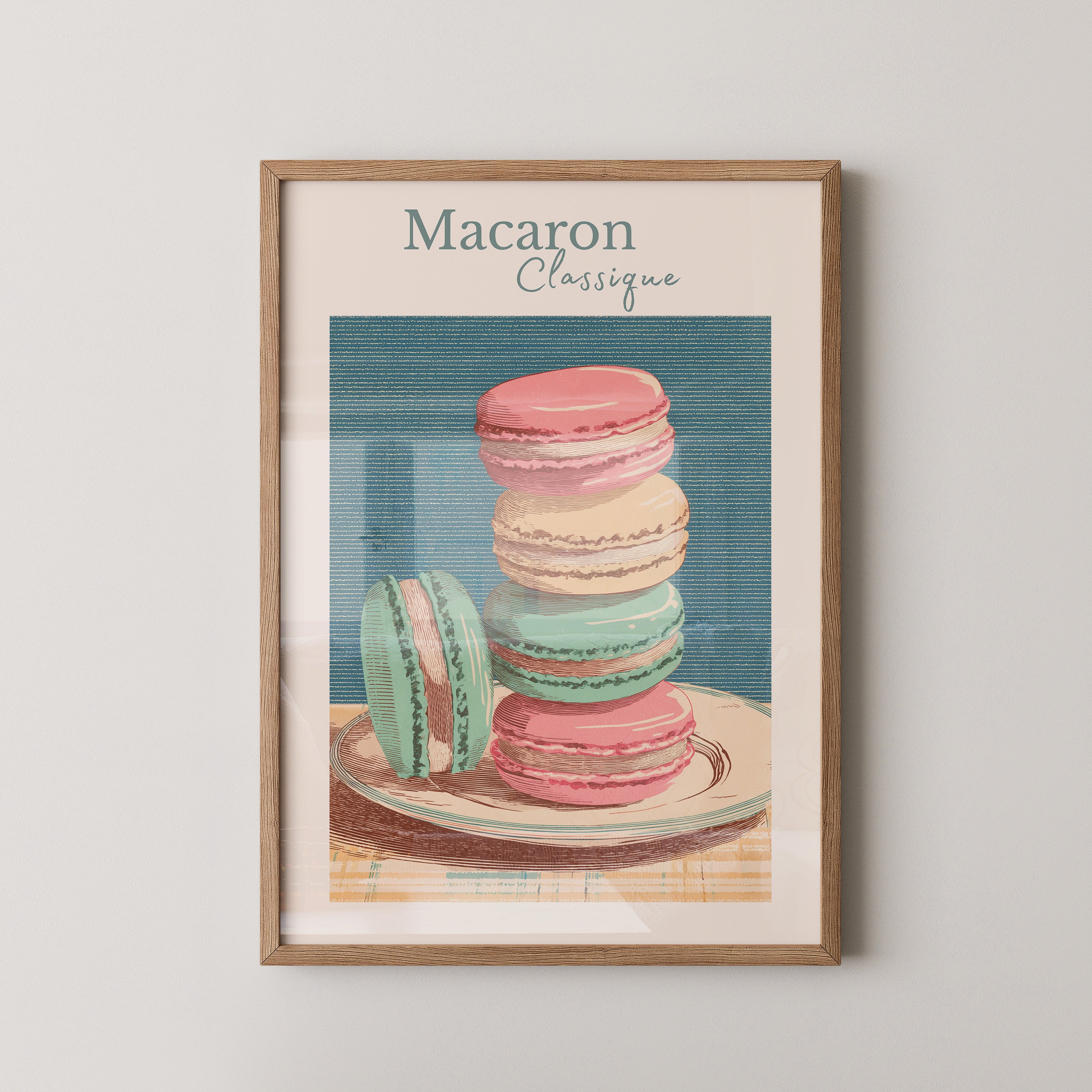 Bunte Macarons im Vintage-Stil