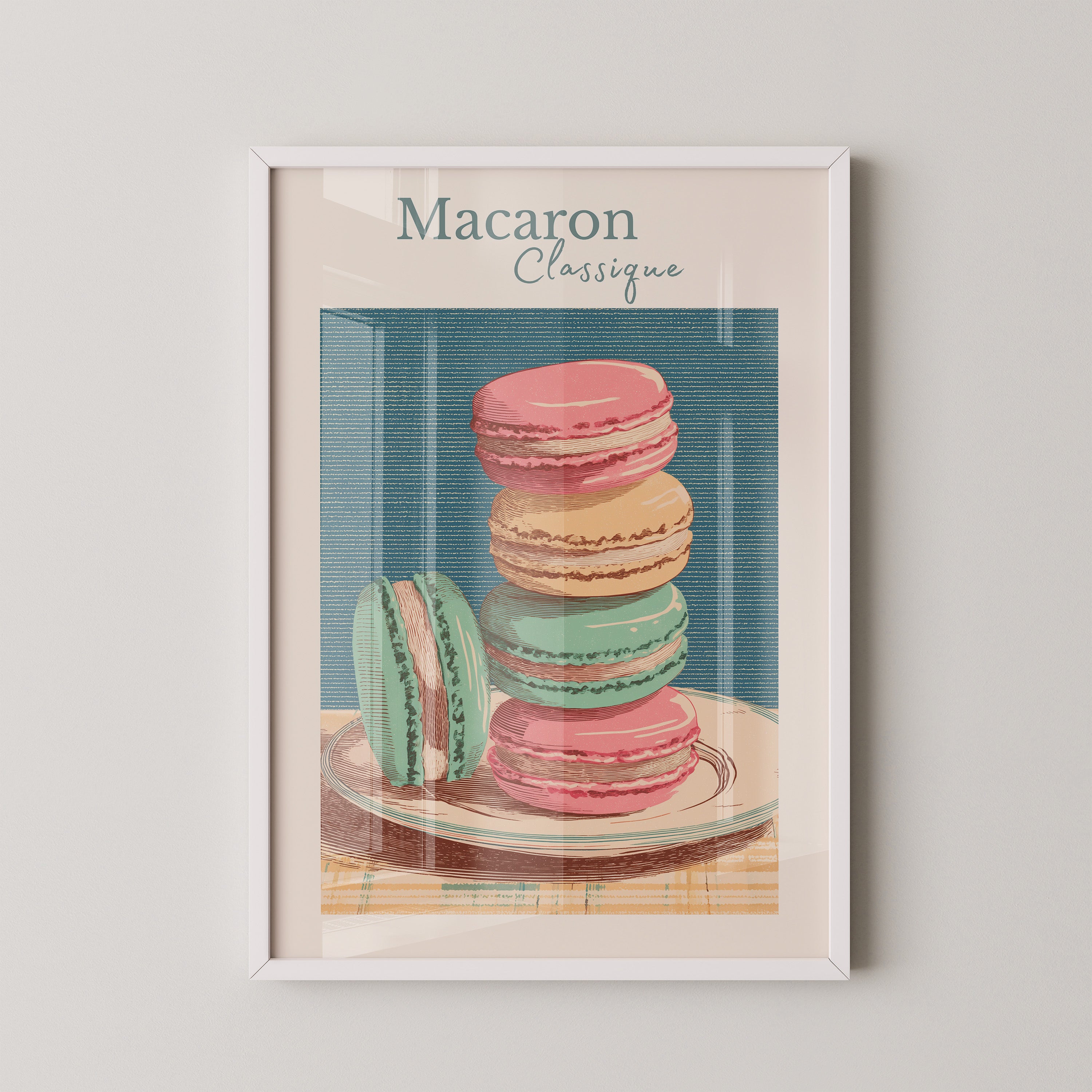 Bunte Macarons im Vintage-Stil