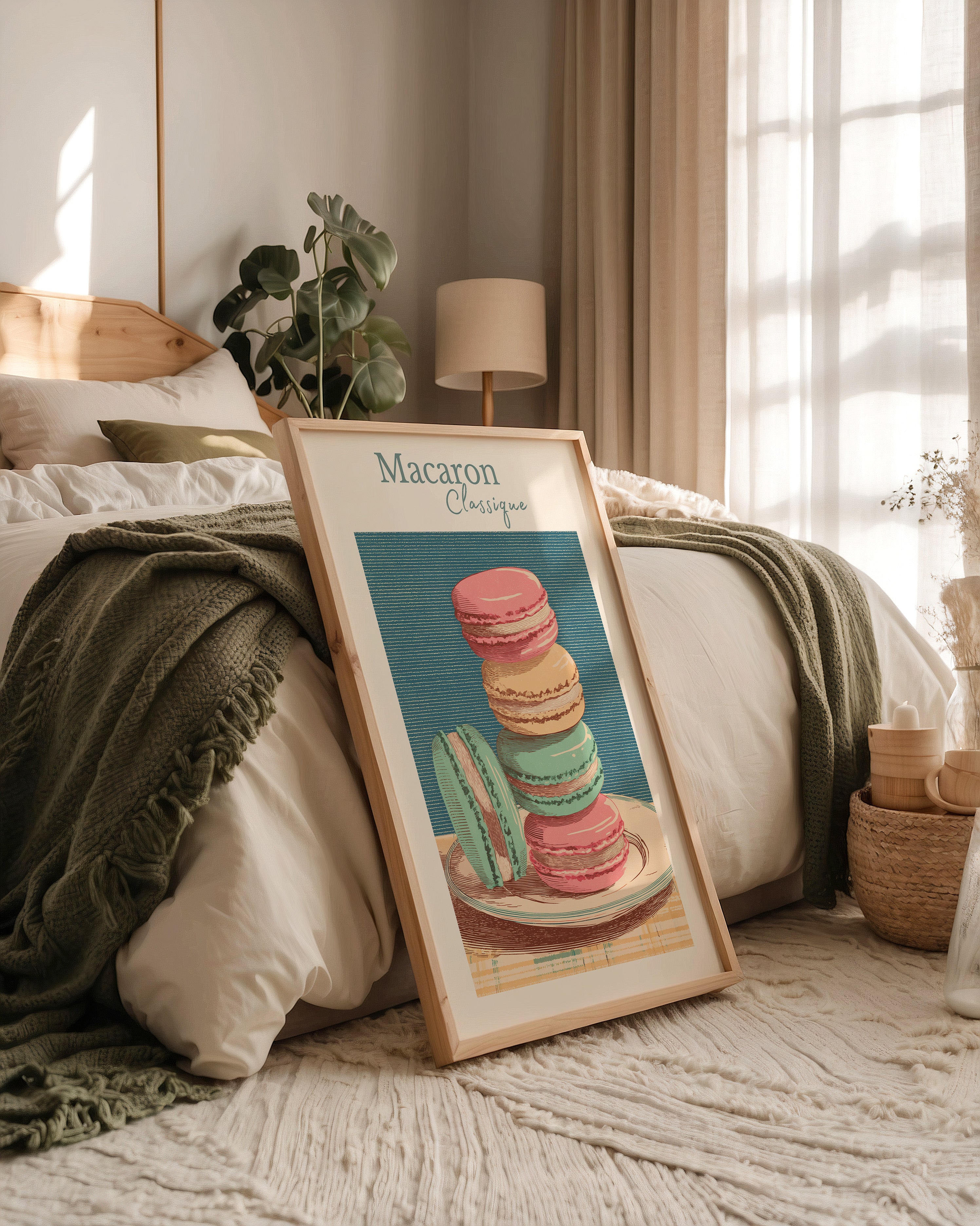 Bunte Macarons im Vintage-Stil