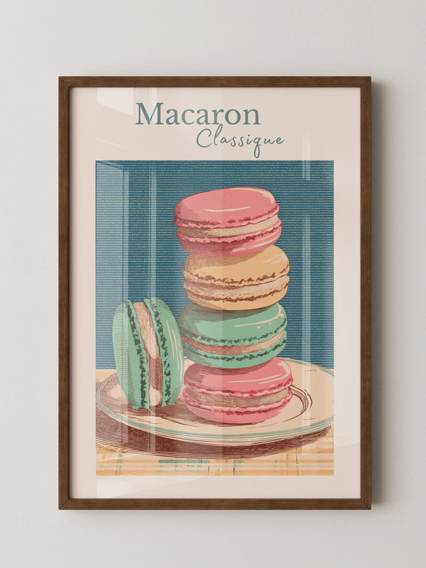 Bunte Macarons im Vintage-Stil