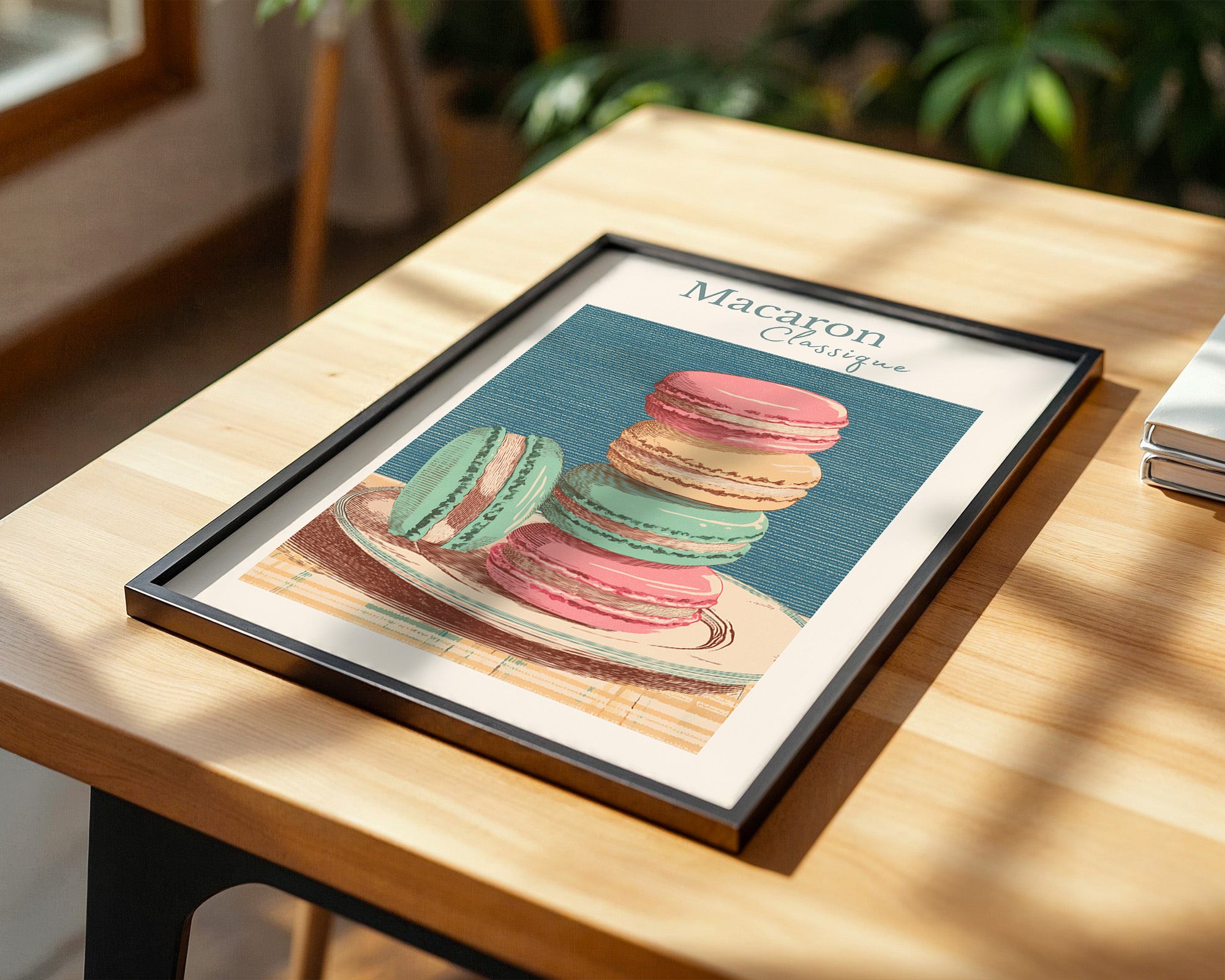 Bunte Macarons im Vintage-Stil