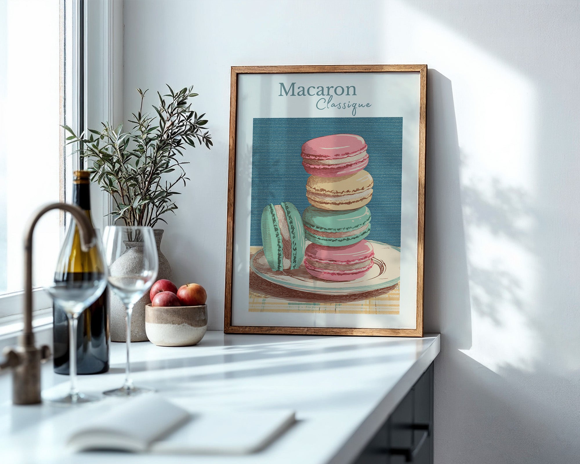 Bunte Macarons im Vintage-Stil