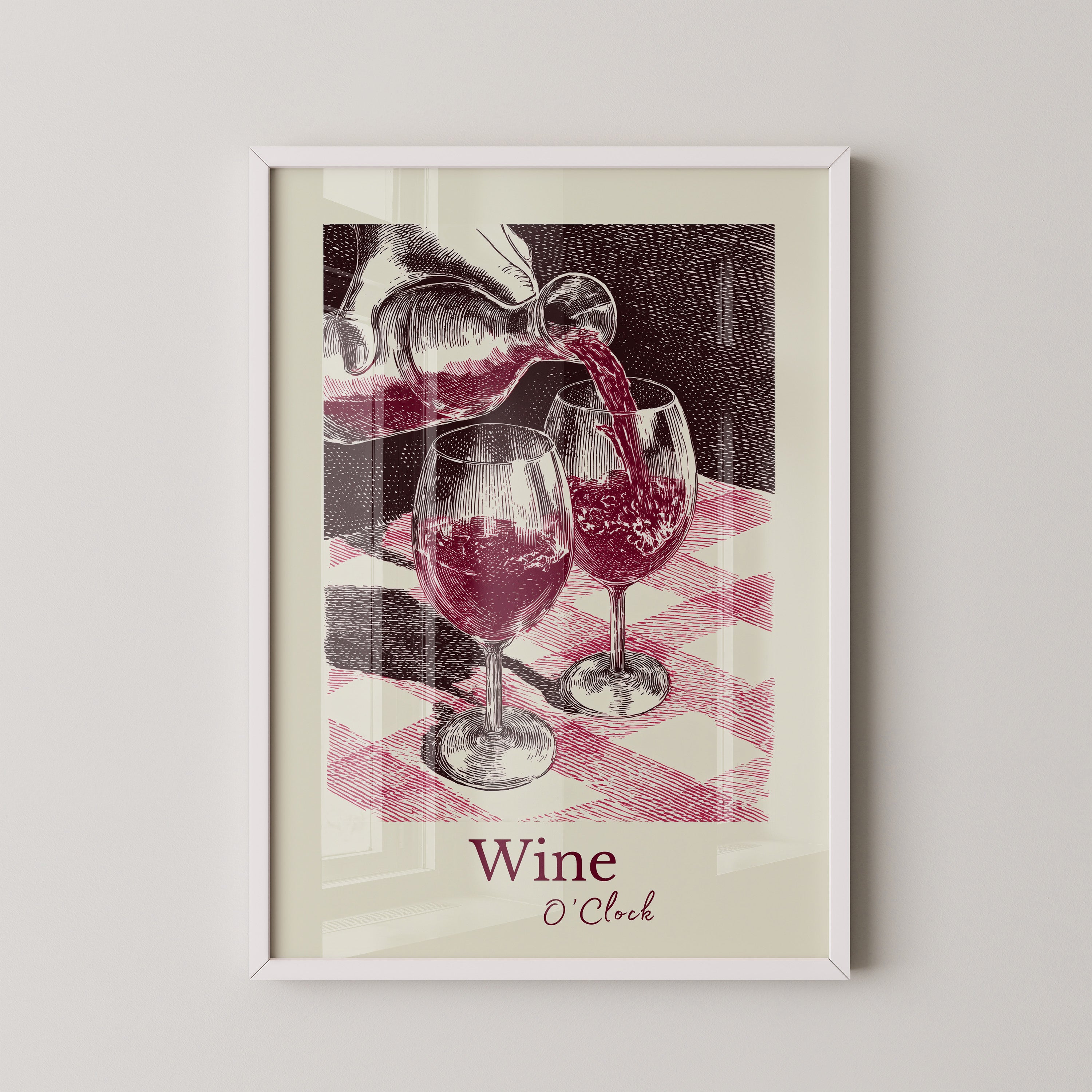 Weingläser Retro-Stil Rot