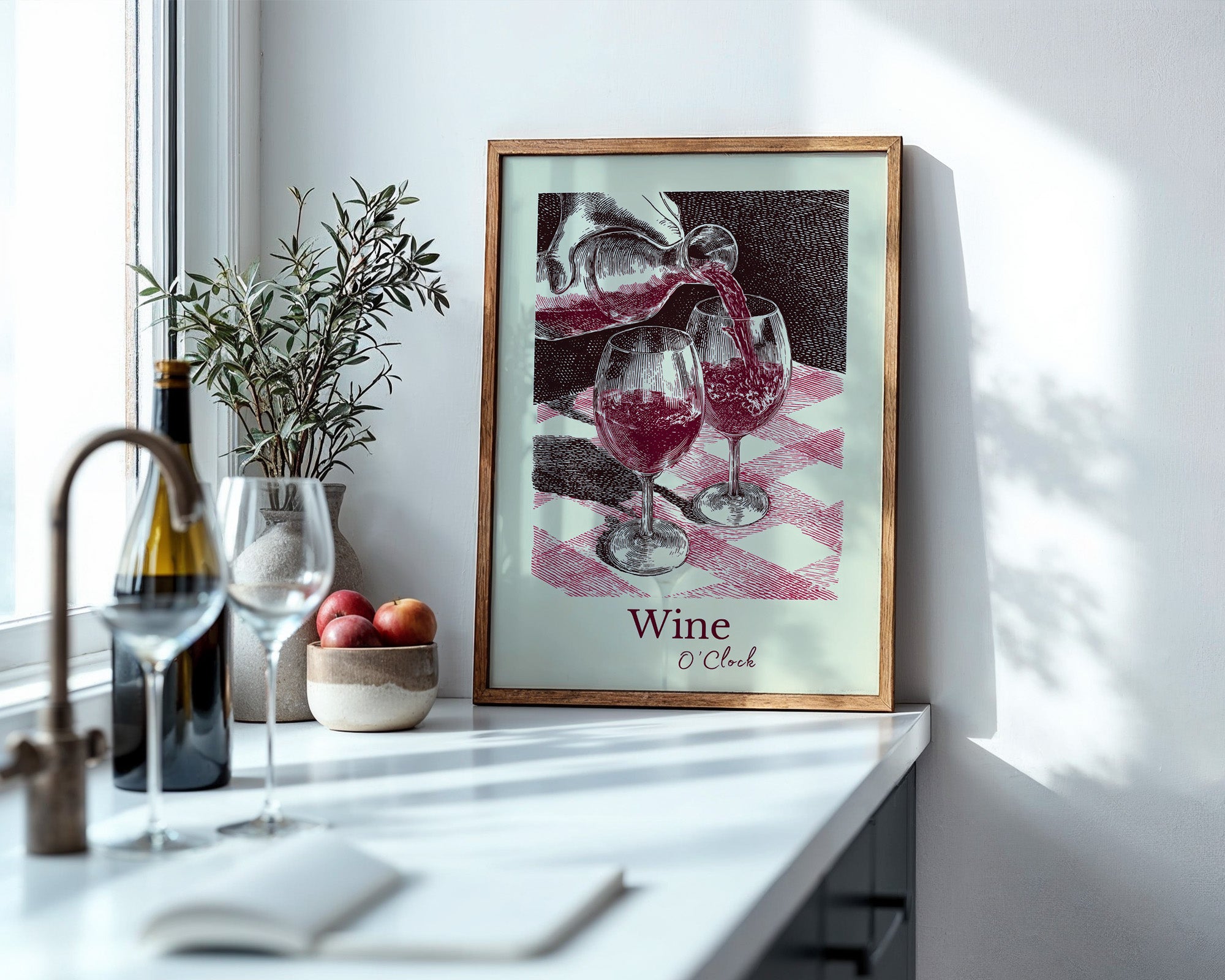 Weingläser Retro-Stil Rot