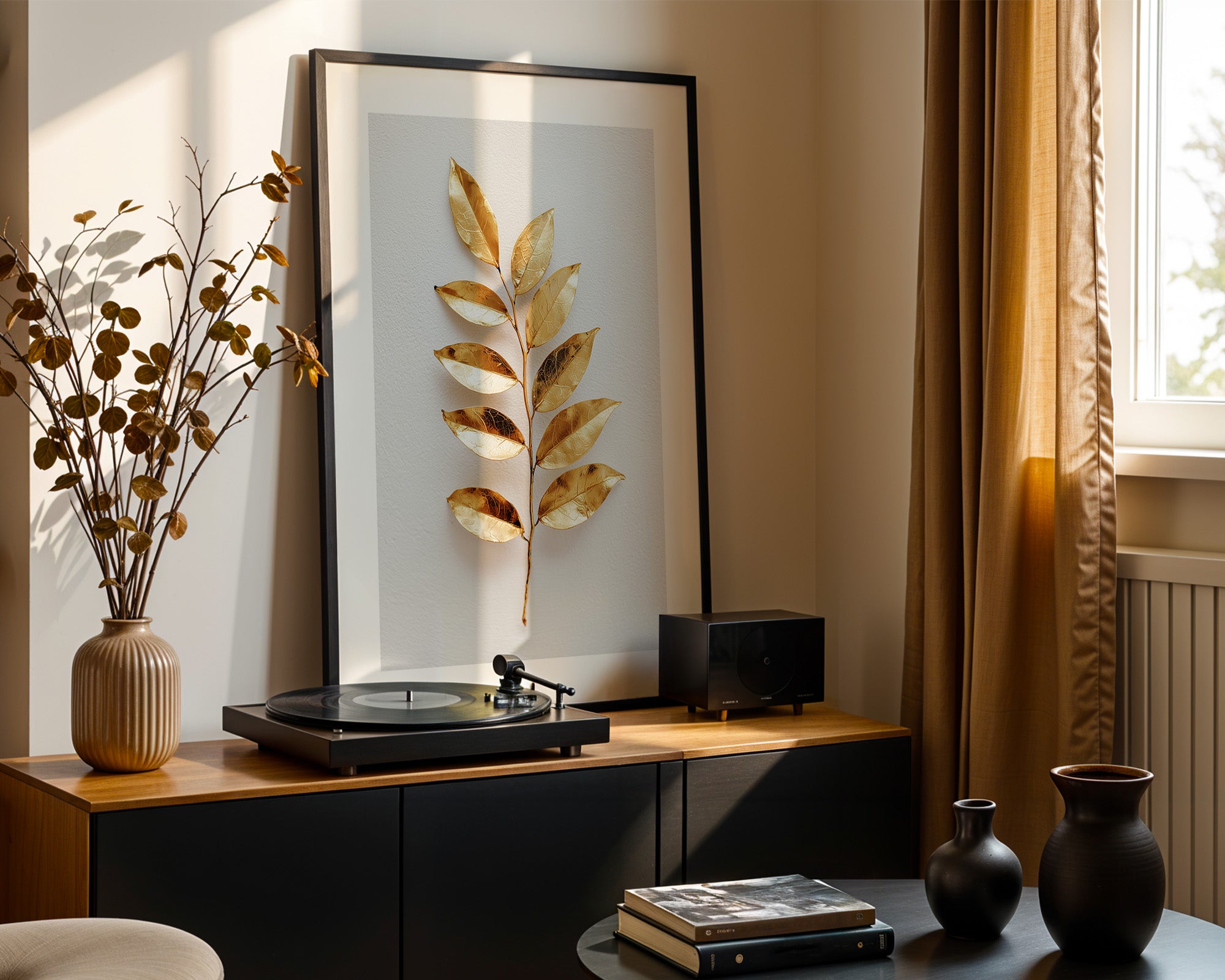 Goldene Blätter Minimalistisch