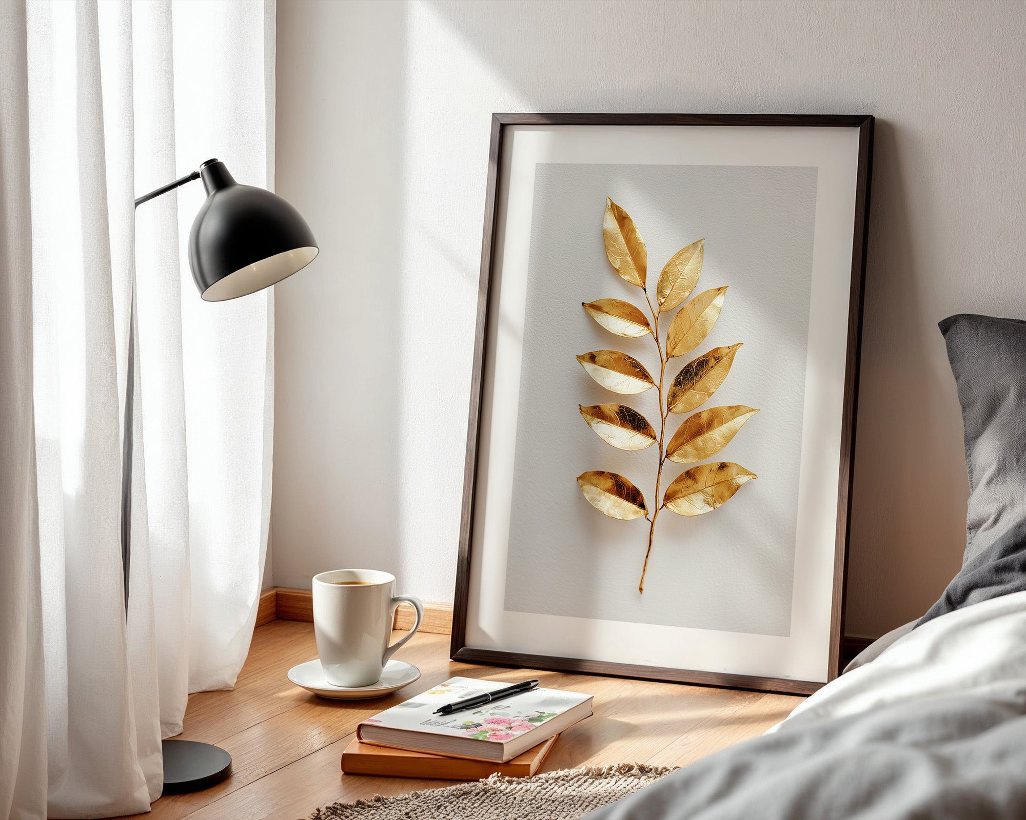 Goldene Blätter Minimalistisch