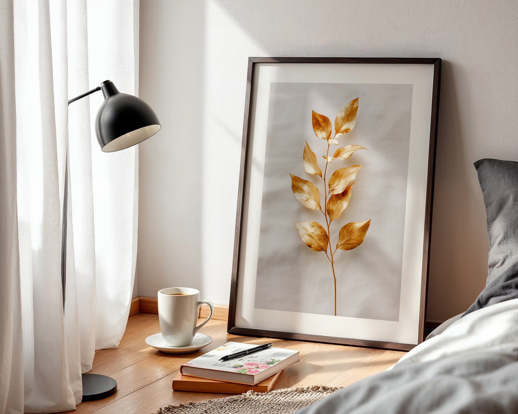 Goldene Blätter Minimalistisch