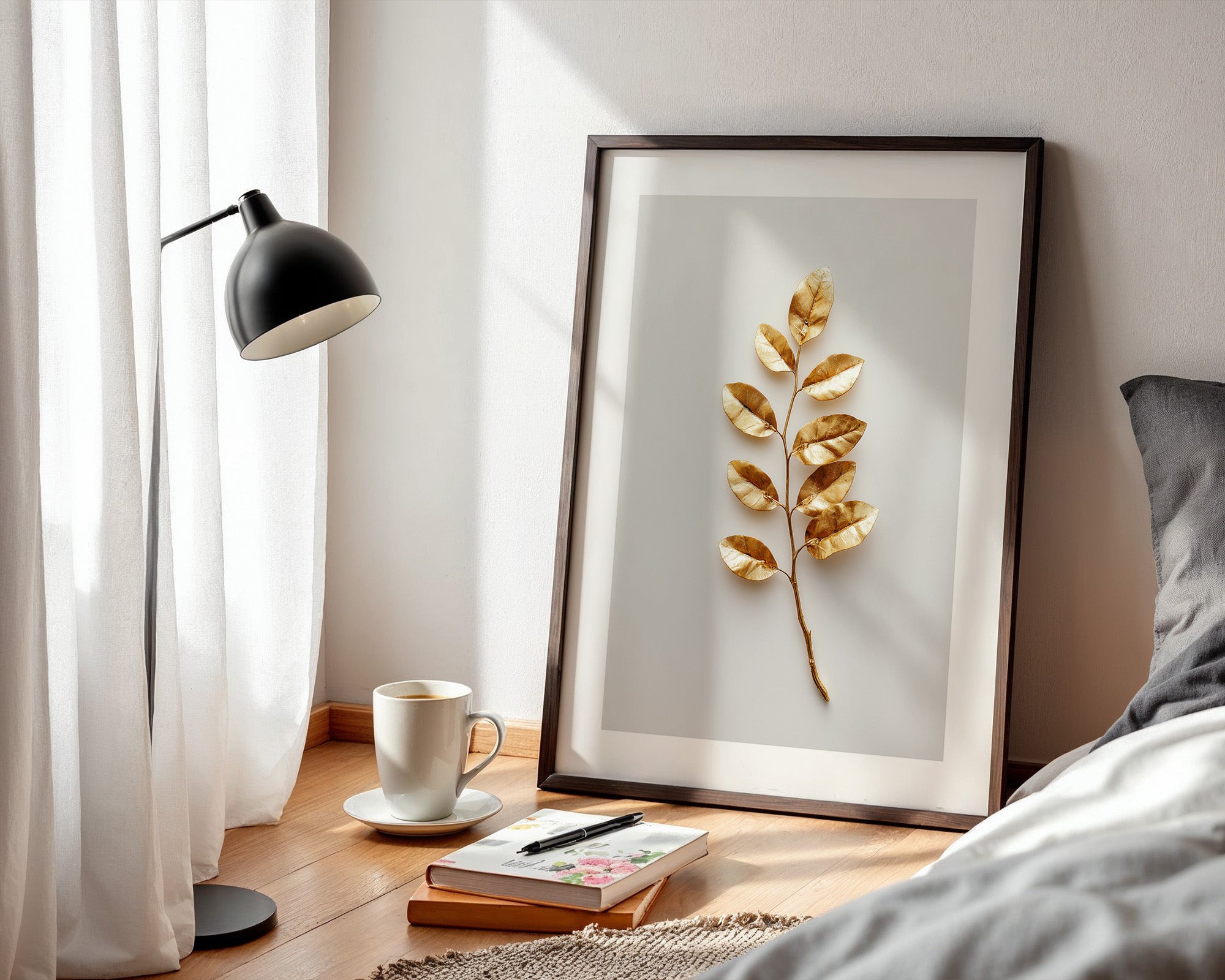 Goldene Blätter Minimalistisch