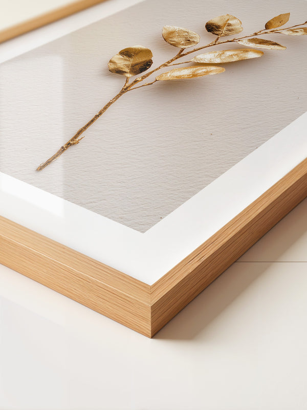 Golddetail Zweig weißer Hintergrund