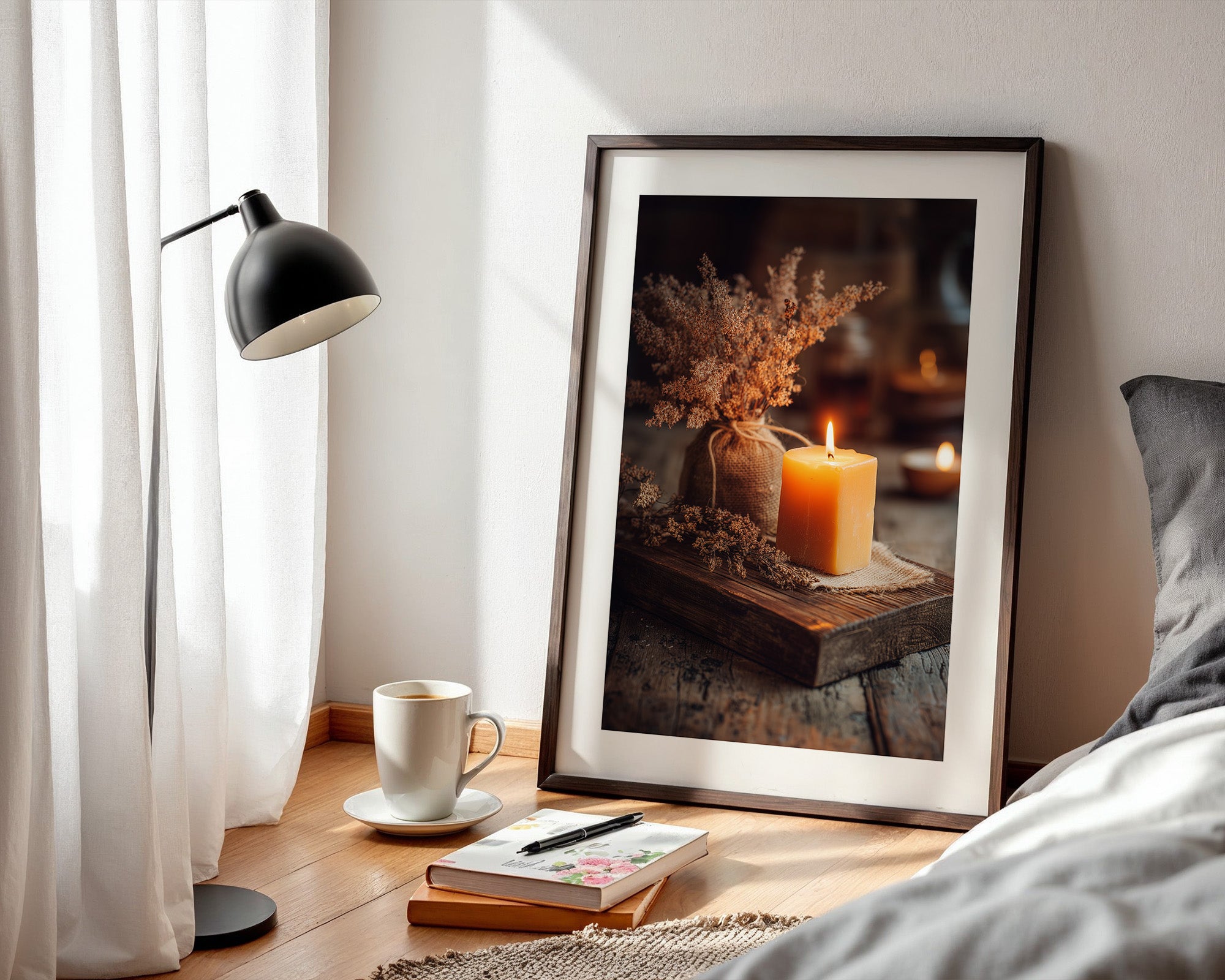 Kerze Gemütlichkeit rustikal