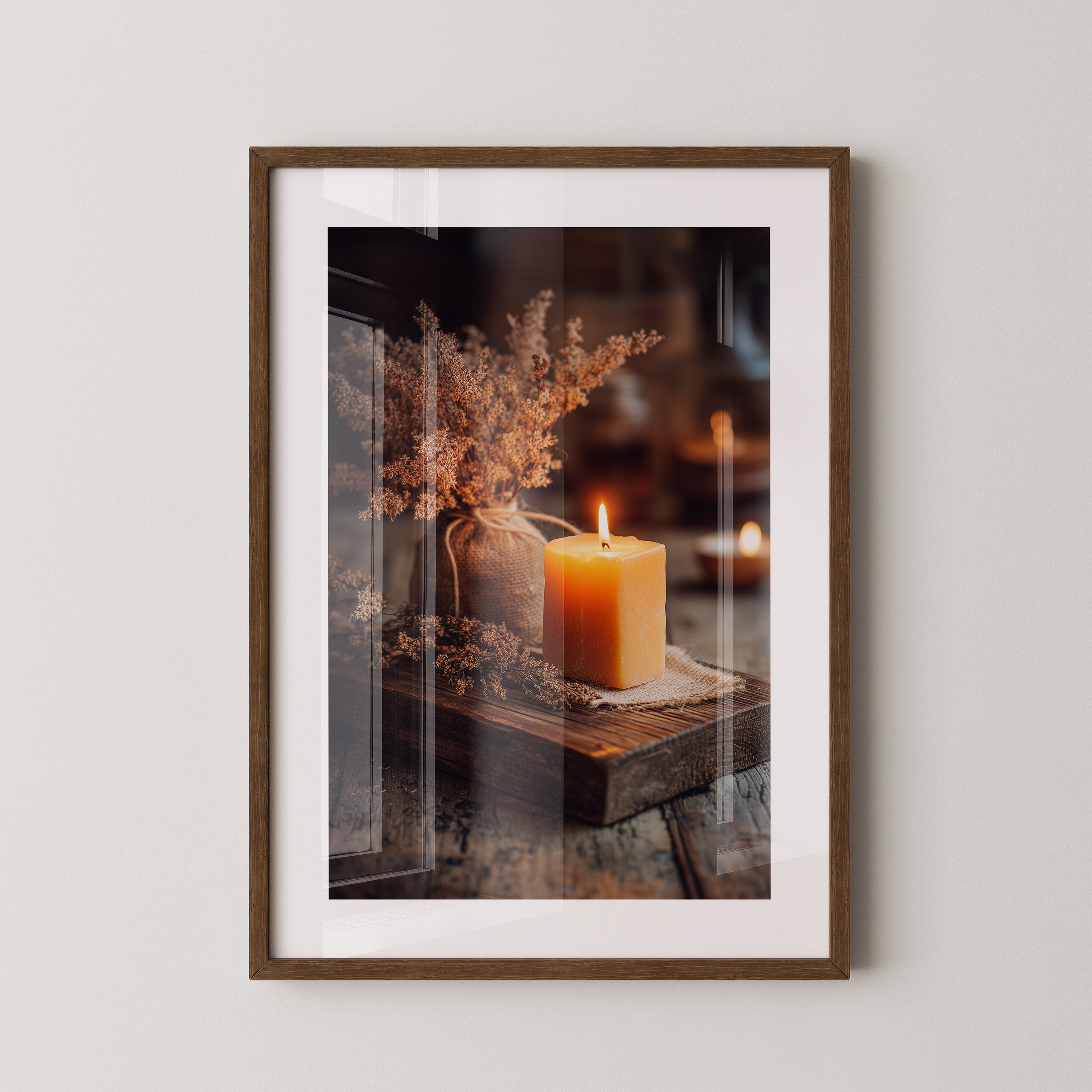 Kerze Gemütlichkeit rustikal