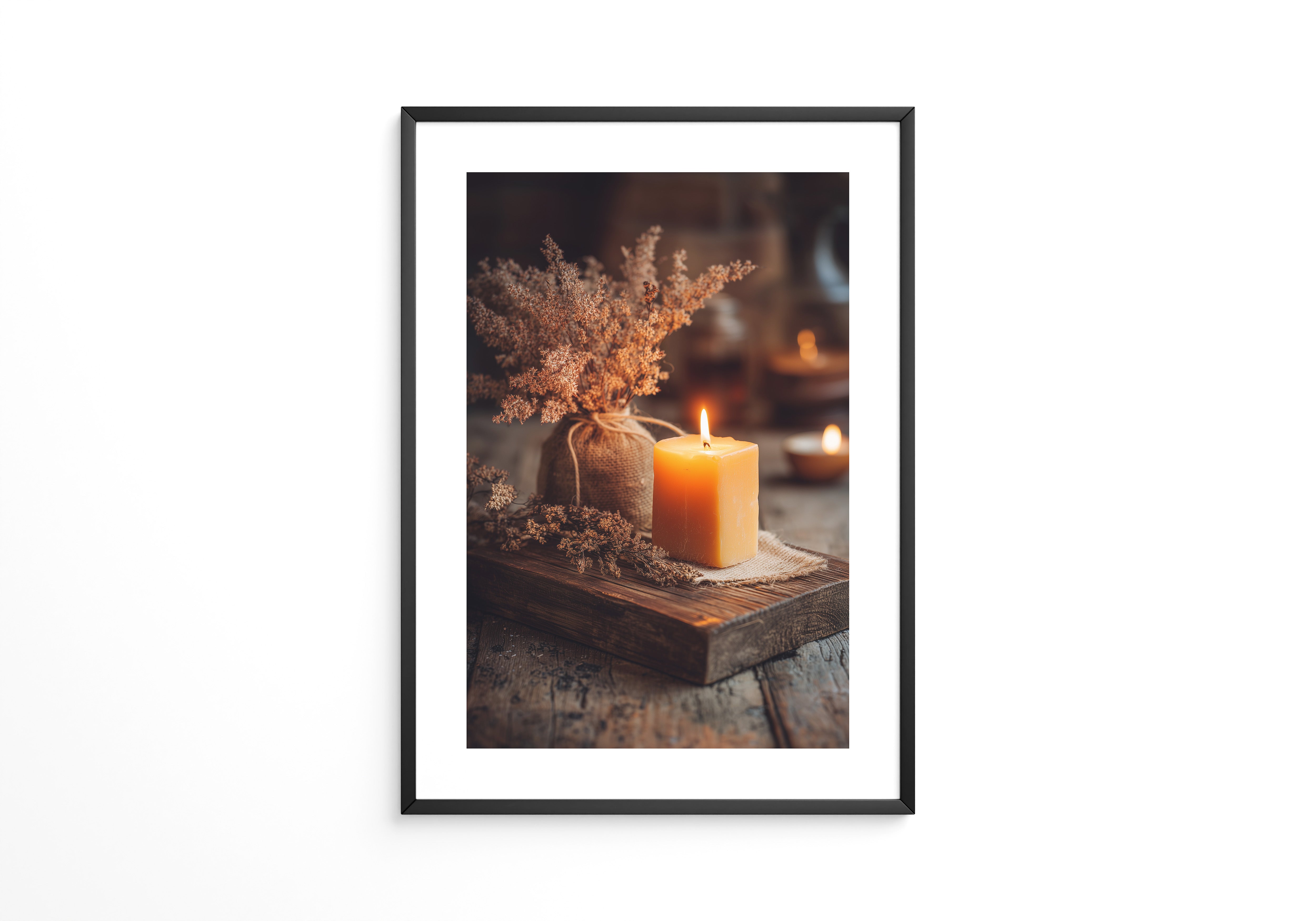 Kerze Gemütlichkeit rustikal