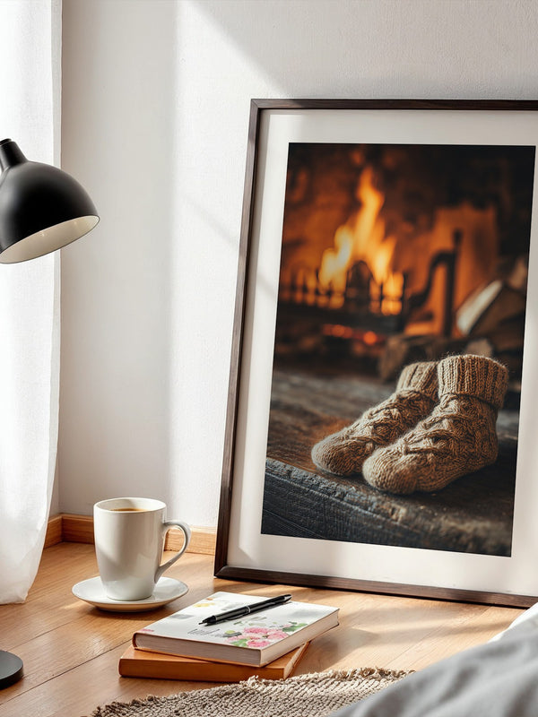 Wollsocken Kaminfeuer Gemütlichkeit