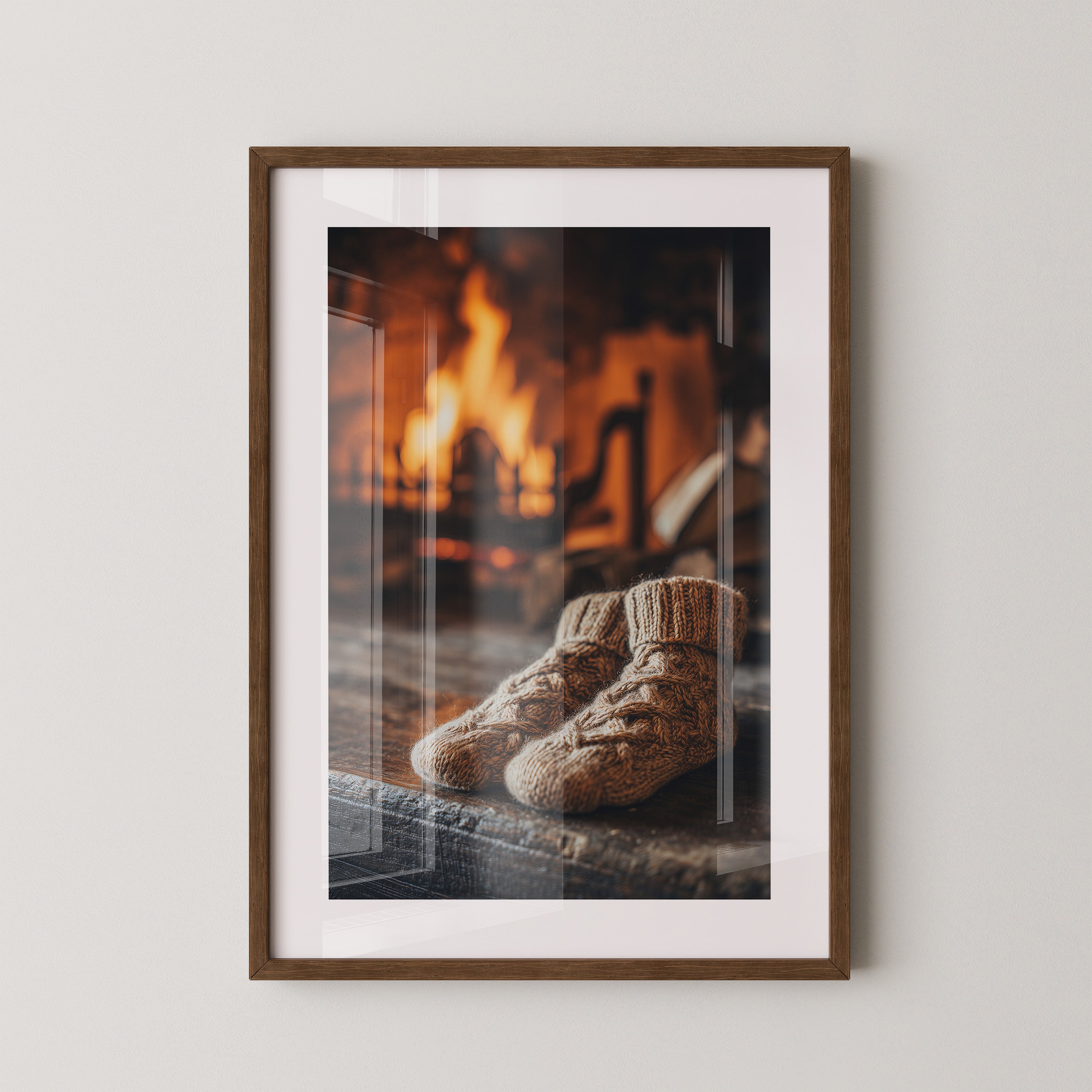 Wollsocken Kaminfeuer Gemütlichkeit