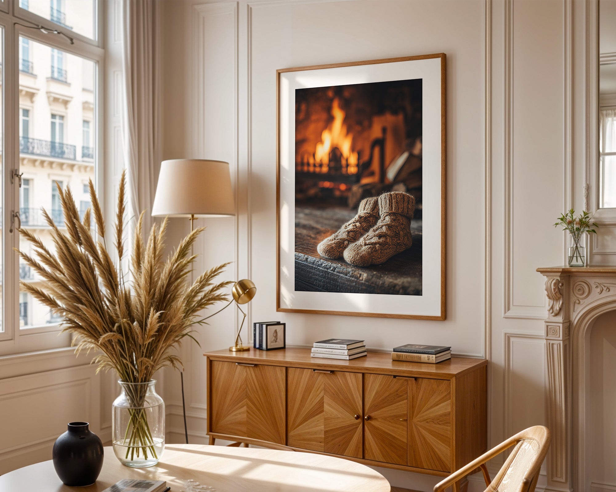 Wollsocken Kaminfeuer Gemütlichkeit