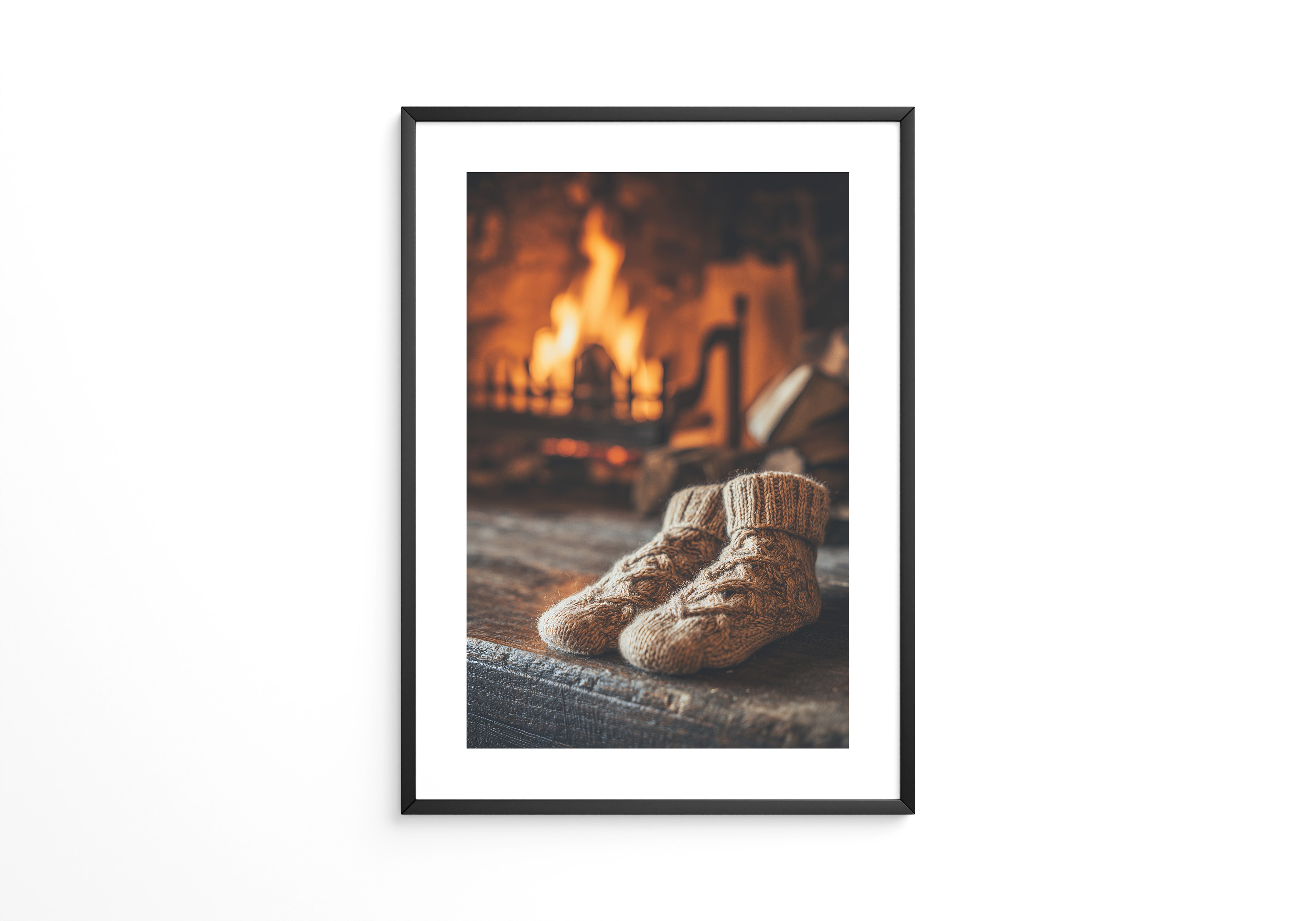 Wollsocken Kaminfeuer Gemütlichkeit