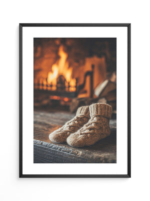 Wollsocken Kaminfeuer Gemütlichkeit
