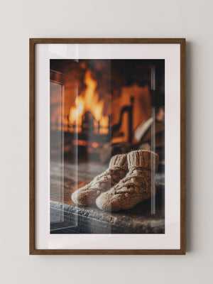 Wollsocken Kaminfeuer Gemütlichkeit
