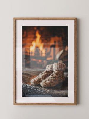 Wollsocken Kaminfeuer Gemütlichkeit